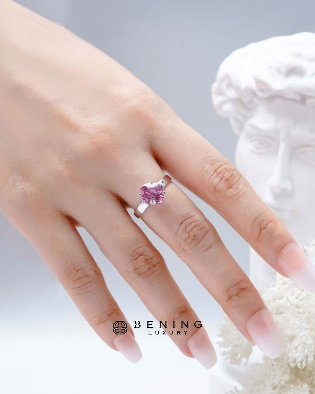 EIDIN PINK SPINEL CUSHION RING