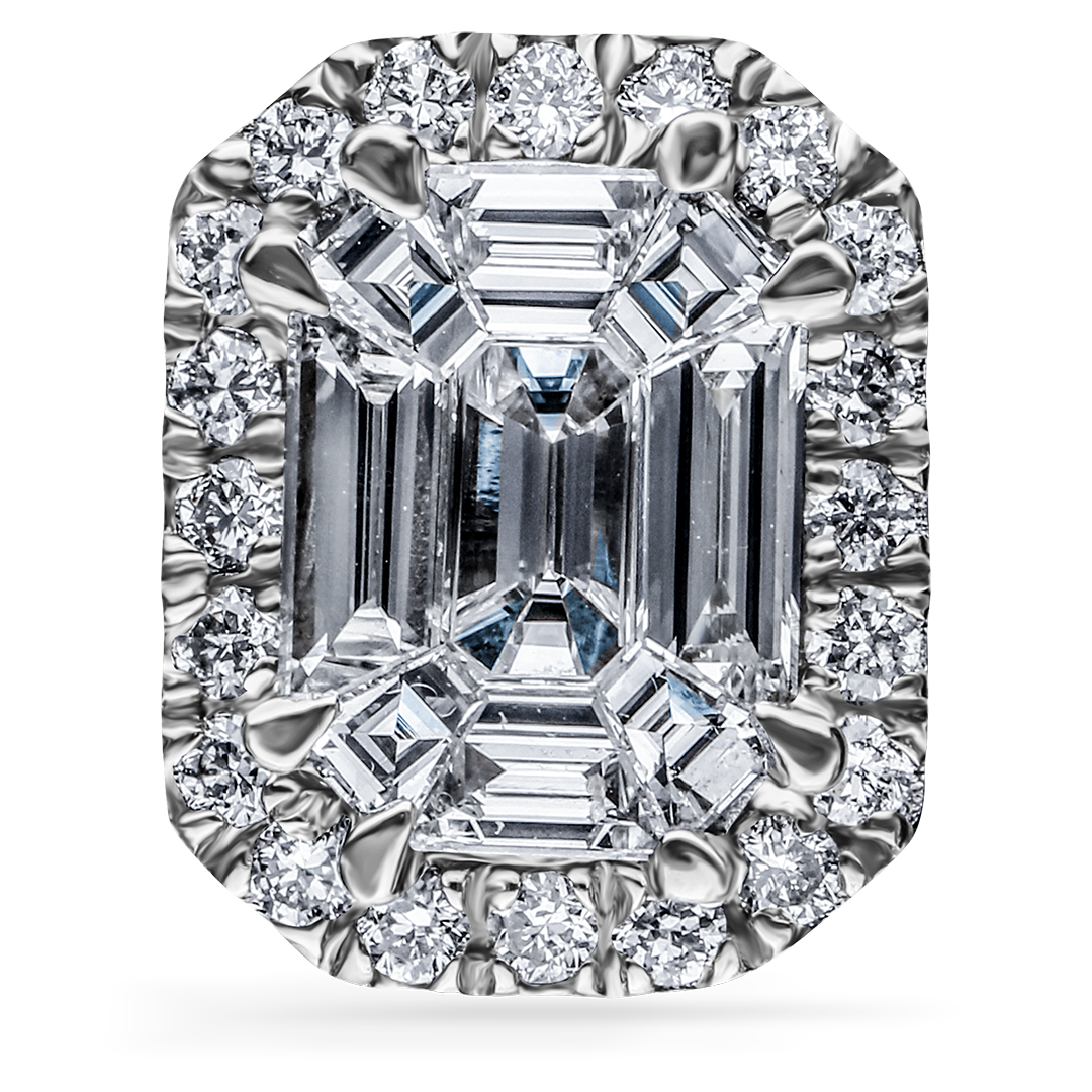 NOEMIE PIECUT EARRINGS IN WHITE GOLD