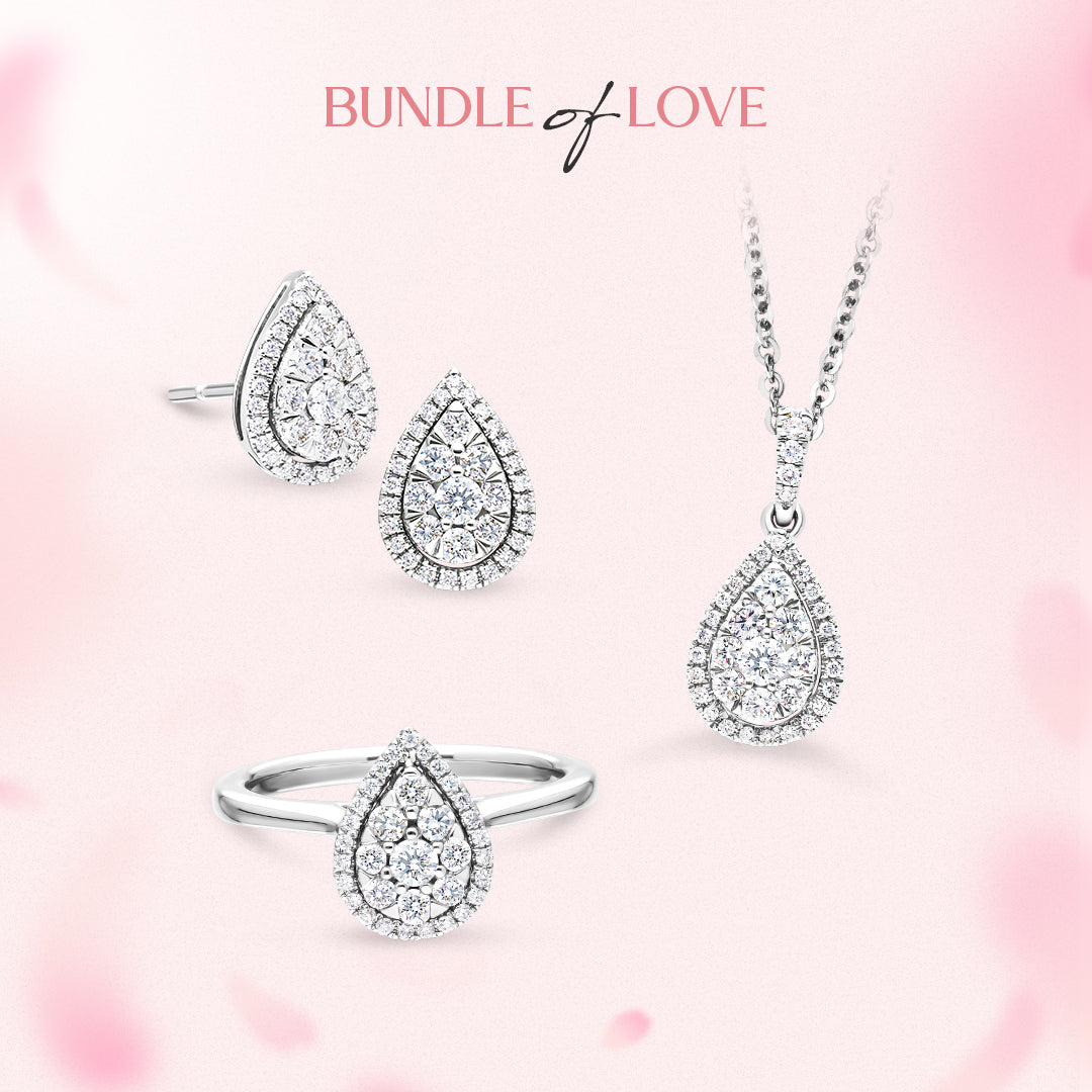 ZALINNA DIAMOND PEAR ILLUSION STUDS EARRINGS