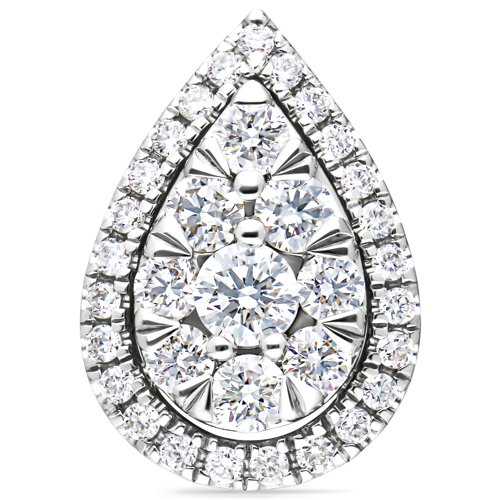 ZALINNA DIAMOND PEAR ILLUSION STUDS EARRINGS