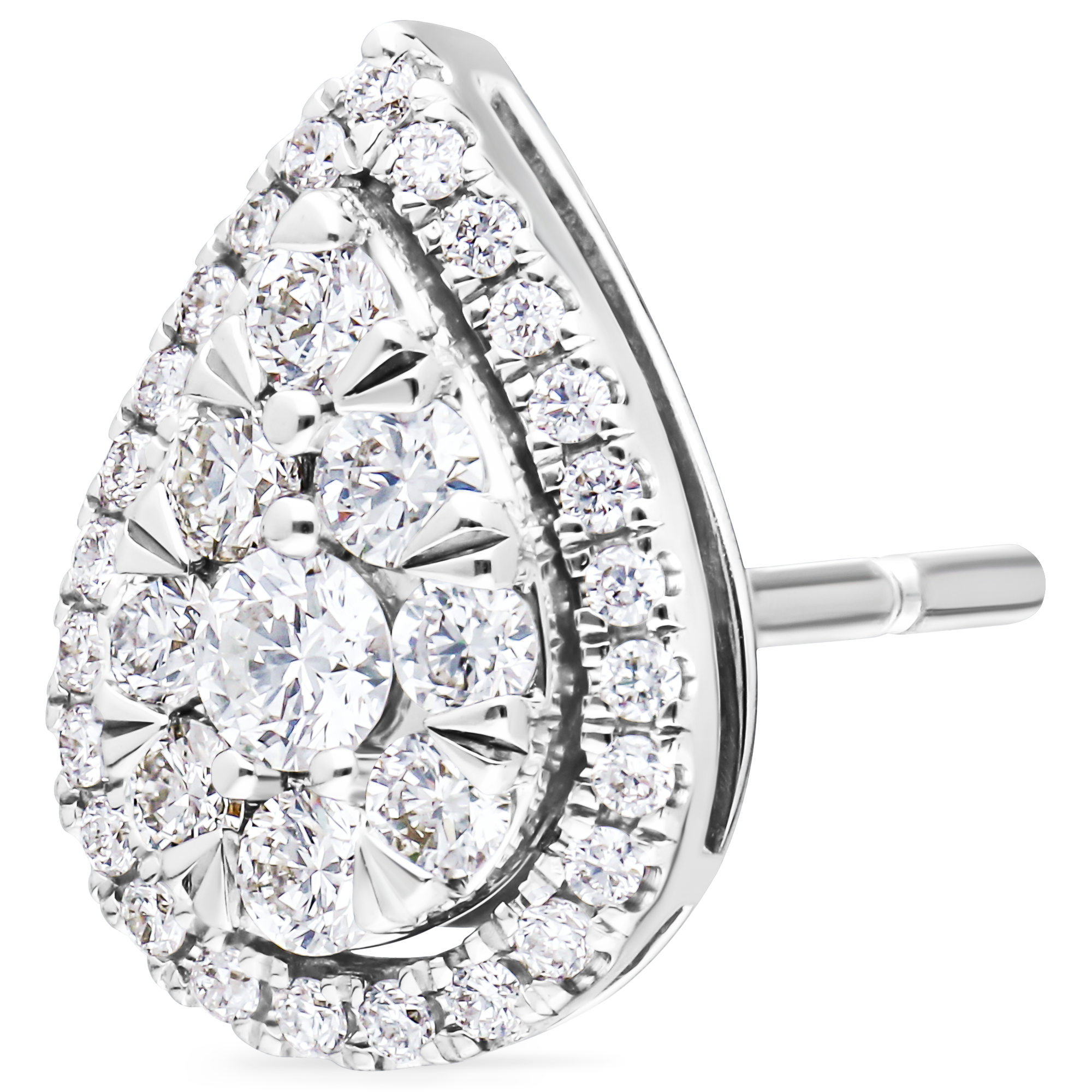ZALINNA DIAMOND PEAR ILLUSION STUDS EARRINGS