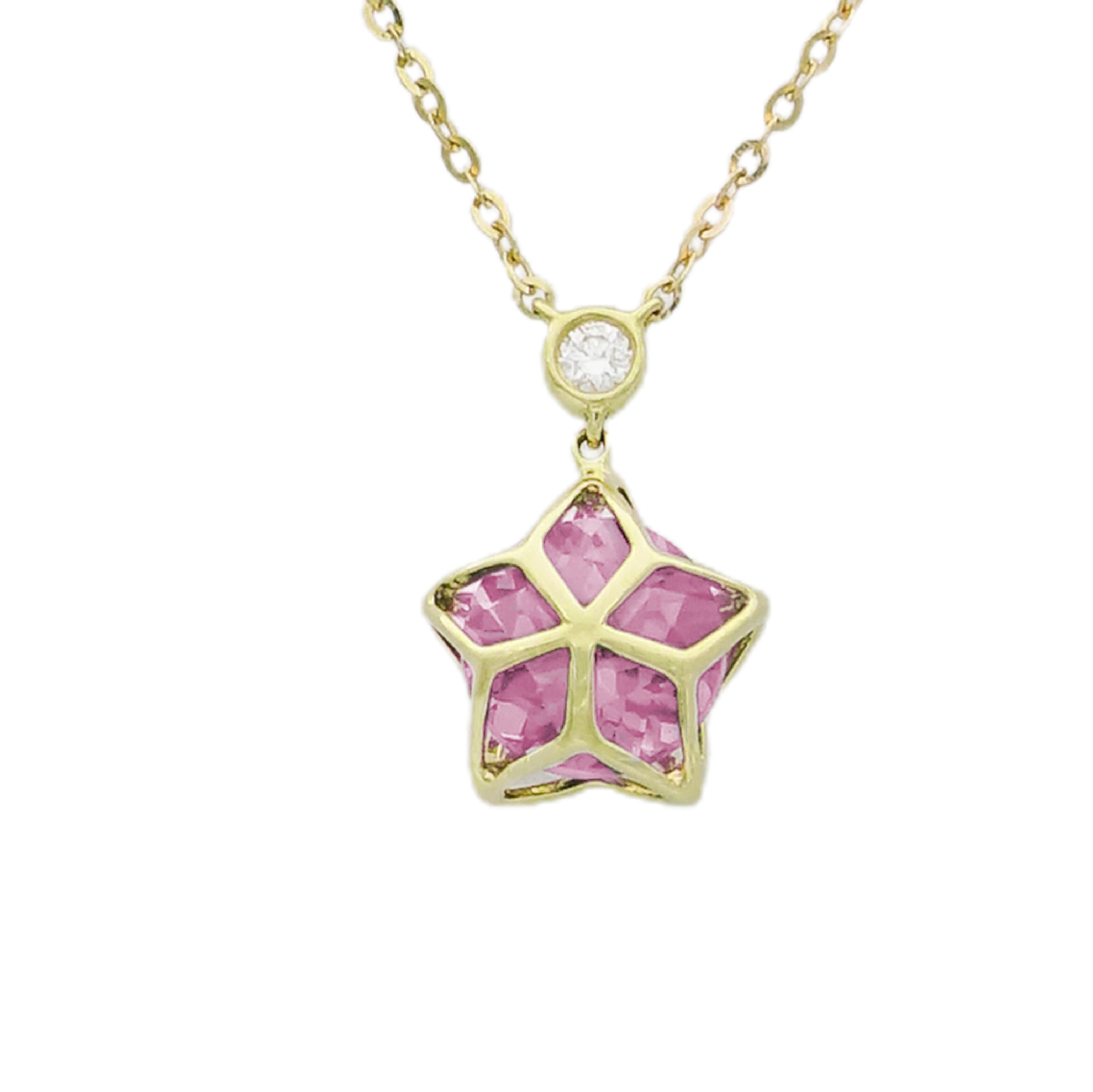 Starlight Necklace My Universe Collection by Bening Minis x GG - Pink Topaz